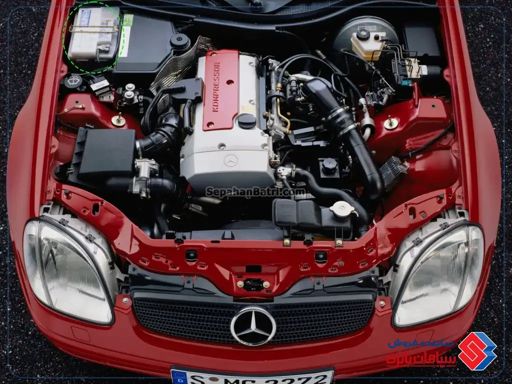 محل قرارگیری باتری بنز SLK- سپاهان باتری